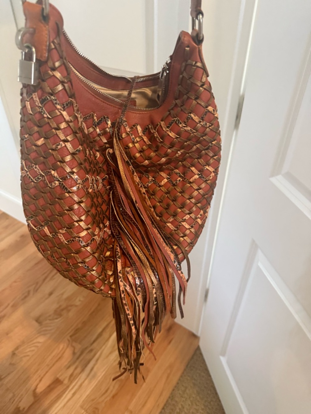 Marc Jacobs Woven Tassel Hobo Bag - Copper Brown